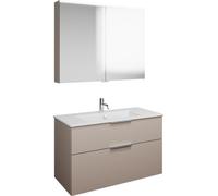 Set burgbad Eqio, composé d'une armoire de toilette, d'un lavabo en céramique Slim et d'un meuble sous-lavabo, largeur 1020mm, SHCP102F6583C0001G0146