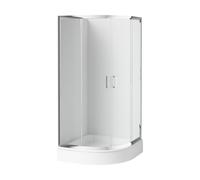 Set cabine de douche Deante Funkia KYP_052K, receveur de douche semi-circulaire Deante Standard New KTA_054B