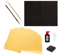 Set Calligraphie Chinoise Débutant, Pinceau pour Écrire, Pratique | Bois et Plastique, Papier et Tissu, Pierre à Encre D'étude, Presse-papier, pour Riz et Caractères