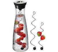 Set carafe à eau 1 L avec 2 piques à fruits (18 et 24 cm) - Carafe en verre avec couvercle