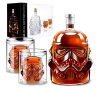 Set carafe à whisky transparente - Verres créatifs 150ml - Brandy Scotch Vodka - Cadeaux pour papa mari ami