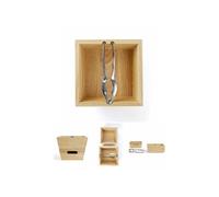Set casse-noix - Naturel - Acier inoxydable - 2 bols empilables - 16x16x12,5 cm - Marron