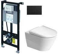 Set châssis encastré Duravit DuraSystem WD1011000000, cuvette WC avec abattant à descente lente Duravit D-Neo 45770900A1, WD5001031000