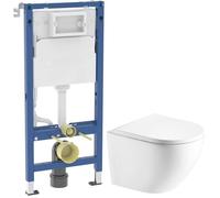 Set châssis encastré Geberit Duofix 111.170.00.2, cuvette WC avec abattant à descente lente Hagser Beno HGR20000042