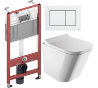 Set châssis encastré Tece Base 9400407, cuvette WC avec abattant à descente lente Omnires Fontana FONTANAMWBP, 9.240.400