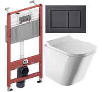 Set châssis encastré Tece Base 9400407, cuvette WC avec abattant à descente lente Omnires Fontana FONTANAMWBP, 9240407