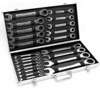 Set Cles à cliquet 22 pièces 6-32 mm e serrage ourche Clé plate Outil Coffret pratique
