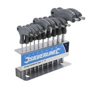 Set Clés Avec Poignée en T Torx Chrome Vanadium T9 T50 10 Pièces Silv 153
