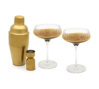Set cocktail ARINTO, set de 4 pc, or, verre / acier inoxidable, Leopold Vienna