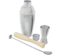 Point-Virgule Set à cocktail PV-COC-9992 en inox 4 pièces (shaker, cuillère, doseur, pilon)