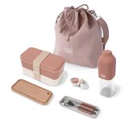 Set complet lunch box et accessoires rose moka