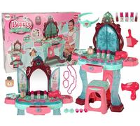 Set cosmétique Toilette avec miroir Lumière Sonore Bijoux Rose foncé