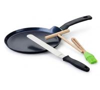 Set Crêpière Complète, Ø 26 cm, Aluminium Recyclé, Revêtement Céramique Sans PFAS, 3 Ustensiles Inclus