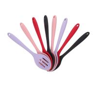 Set Cuillère Cuisine et Cuillère à Trous en Silicone Antidérapant | Résistant à Chaleur, Manche Ergonomique, pour Pâtisserie, Cuisson et Pique-niques en Extérieur