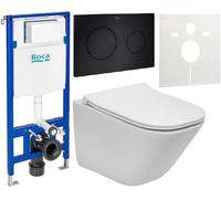 Set cuvette de WC Roca Gap A34647AS00, châssis encastré Roca Duplo One A890070020, A80173200B, A890189206, A890063000