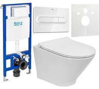 Set cuvette de WC Roca Gap Round A3460NB000, châssis encastré Roca Duplo One A890070020, A801D22001, A890195000, A890063000