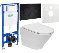 Set cuvette de WC Roca Gap Round A3460NBS00, châssis encastré Roca Duplo One A890070020, A801D22001, A890189206, A890063000