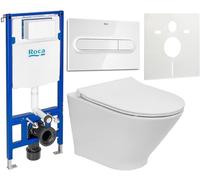 Set cuvette de WC Roca Gap Round A3460NBS00, châssis encastré Roca Duplo One A890070020, A801D22001, A890195000, A890063000