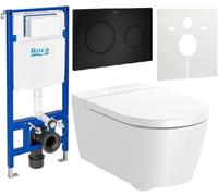 Set cuvette de WC Roca Inspira A346527000, châssis encastré Roca Duplo One A890070020, A80152200B, A890189206, A890063000