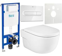 Set cuvette de WC Roca Meridian A34624L000, châssis encastré Roca Duplo One A890070020, A8012A200B, A890195000, A890063000