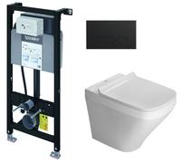 Set cuvette WC avec abattant à descente lente Duravit DuraStyle 45510900A1, châssis encastré Duravit DuraSystem WD1011000000, WD5001031000