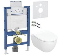 Set cuvette WC avec abattant à descente lente Geberit Acanto 502.774.00.1, châssis encastré Geberit Duofix 111.003.00.2, 111.815.00.1, 156.050.00.1