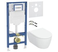 Set cuvette WC avec abattant à descente lente Geberit iCon 503.046.00.1, châssis encastré Geberit Duofix 111.320.00.6, 111.815.00.1, 156.050.00.1