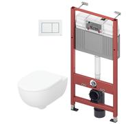 Set cuvette WC avec abattant à descente lente Geberit Selnova Premium 502.793.00.1, châssis encastré Tece Base 9400407, 9.240.400