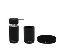 Set d'accessoires Infinitio Distributeur de savon, Porte savon, Gobelet, céramique Noir mat PackSAT-NoirMat
