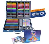 Set d’Art Professionnel 160 Pièces - Crayons Aquarellables, Feutres, Aquarelles, Crayons de Couleur, Mallette Métallique Portable, Enfants et Adultes, Créativité, Cadeau Complet, Peintur