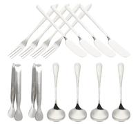 Set D’outils à Fromage en Acier Inoxydable, Argenté, Portable | Cuillère et Fourchette pour Servir, Accessoire de Table, Poignée Beurre Incluse, pour Invités et Présent