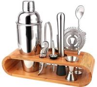 Set d'accessoires à cocktail Bamboe, 10 pièces, avec shaker à martini, pour la cuisine, l'équipement idéal pour faire ses propres cocktails à la maison.