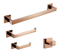 set d'accessoires de salle de bain ROBENA rétro rose or LAUFERI cintres