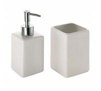 SET D'ACCESSOIRES DE SALLE DE BAINS EN CÉRAMIQUE BLANCHE ET CARRÉE VELLA