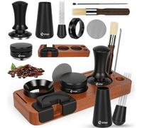 Set d'accessoires pour espresso - 8 pièces - Tamper 51 mm - Station de tassage - Tamis à puck - Doseur et brosse