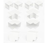 Set d'accessoires pour passe-câbles 40x40 mm, 10 pièces - Coins intérieurs et extérieurs, angles plats et embouts, blanc - Raccords pour canalisation électrique