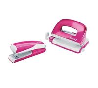 Leitz Kit mini agrafeuse et perforateur Nexxt WOW rose