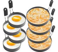 Set d'anneaux à oeufs en acier inoxydable - antiadhésif - 2 pièces - 9 cm et 15 cm - idéal pour le petit-déjeuner