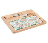 Set d'apéritifs, 4 pièces, bambou/grès, 24,5 x 20 x 1,2 cm, vert