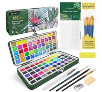 Set d'aquarelle - 100 couleurs - 47 pièces - Mallette de voyage - Avec papier