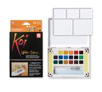 Set d'aquarelle SAKURA Koi, boîte de croquis poche | 18 demi-godets