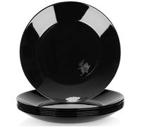 Set d'Assiettes Creuses Vilde - Verre Opale - 25,5 x 25,5 cm - Noir