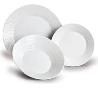 Set d'assiettes, porcelaine blanche, mosaïque, Thun, 18 d.