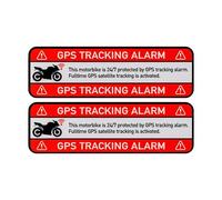 Set d'autocollants "MOTORBIKE GPS TRACKING ALARM !", 2 pcs, 67 x 21 mm, film autocollant, adhésif extérieur, autocollant d'avertissement moto extérieur, antivol mobylette, autocollant alarme sécurisée