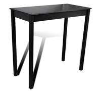 Set de 1 Table de Bar et 4 Tabourets Noir Cuir Synthétique | Hauteur fixe,assise ergonomique,110 kg par siège,assemblage facile,salle à manger
