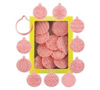 Set de 10 Emporte-pièces de Noël | Formes Boules et Étoiles avec Tampons à Relief | Moules à Biscuits et Sablés | Pour la Pâtisserie en Famille