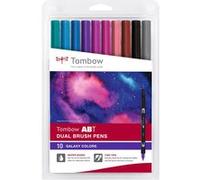 Tombow Feutres à double pointe DUAL BRUSH PEN ABT à base d'eau Set de 10 couleurs Galaxy