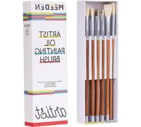 Set de 10 pinceaux d'artiste haut de gamme à poils de porc, pinceaux longs