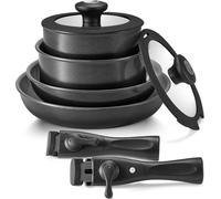 set de 10 poêles revêtement céramique poignées amovibles induction cuisinière - Kaufland