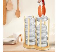 Set de 10 poids de fermentation en verre avec poignée Easy Grip pour bocaux Mason larges - Poids de fermentation en verre avec organiseur et pince en silicone inclus